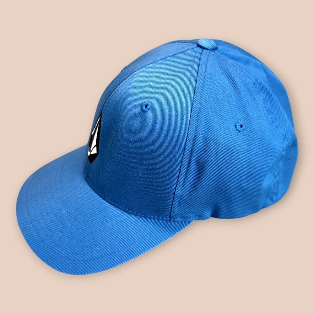 Volcom V Vintage Mens L/XL Full Stone Flexfit Baseball Cap Hat Blue Embroidered - Picture 4 of 10
